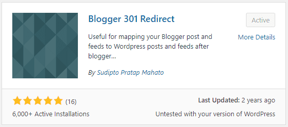 Blogger 301 Redirect Plugin