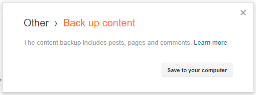 Blogger Other Settings Download Backup Content