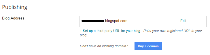 Blogger Domain Publishing Settings