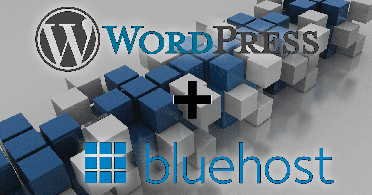 Bluehost WordPress Logo Featured on Blocks Background