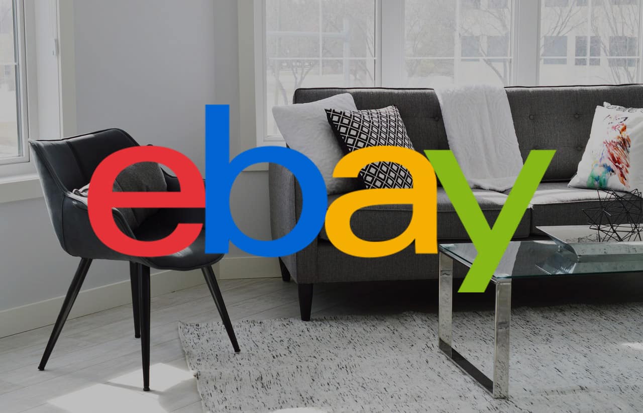 eBay Logo Featured on Living Room Background