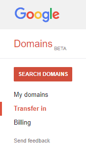 Google Domains Transfer In