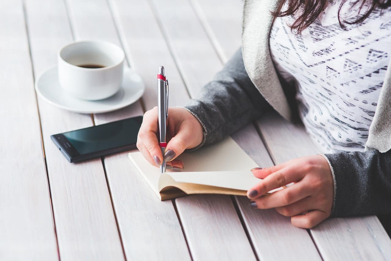 Woman Practicing Writing Content